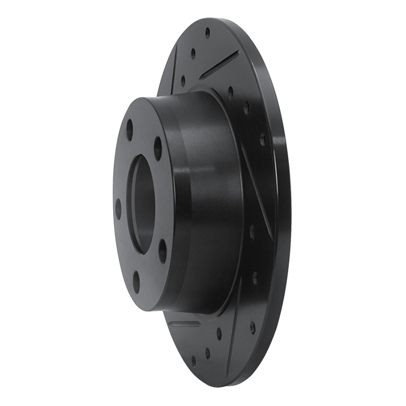 Audi A6 Brake Rotor (1) - Rear Left - R1 Concepts - Drilled & Slotted - Black - `99-`02